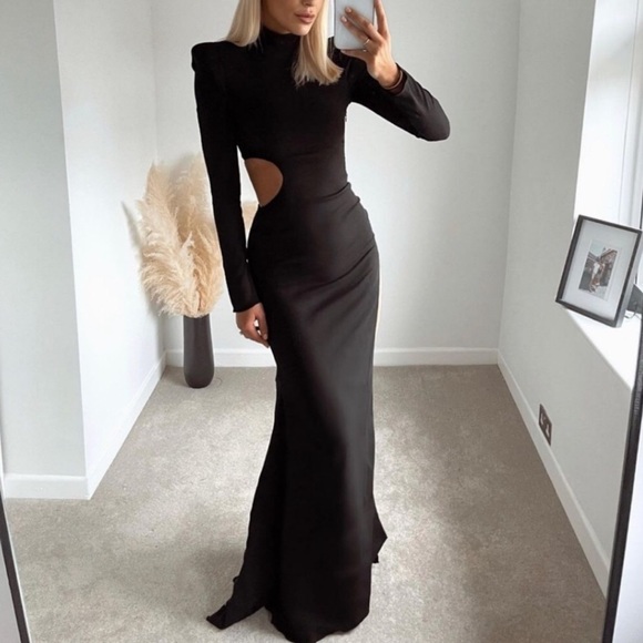 Zara Limited Edition Structured Shoulder Gown with Cut Out Waist - Picture 10 of 15